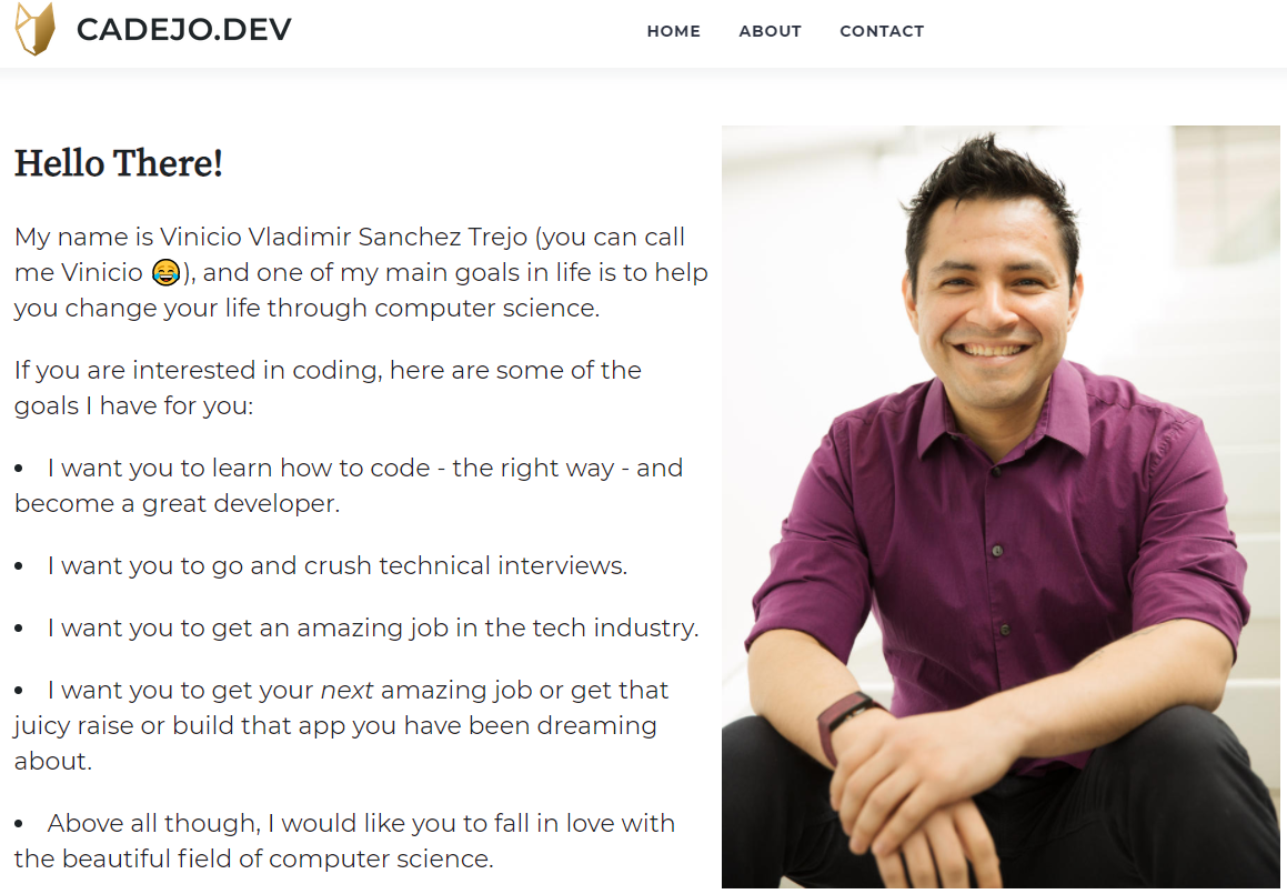 The About page of Cadejo.Dev