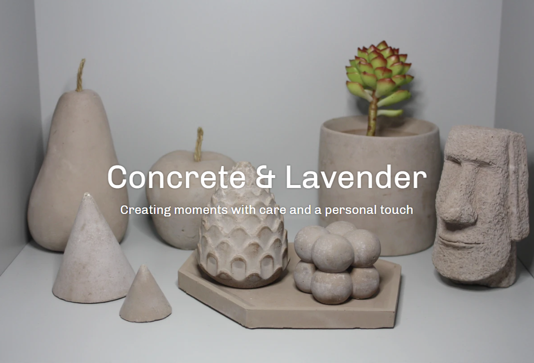 Screenshot of Concrete and Lavender homepage